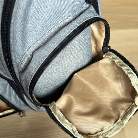 Mancro Diaper Bag Backpack Gray Waterproof Multicompartments Insulated Pockets - Picture 10 of 13